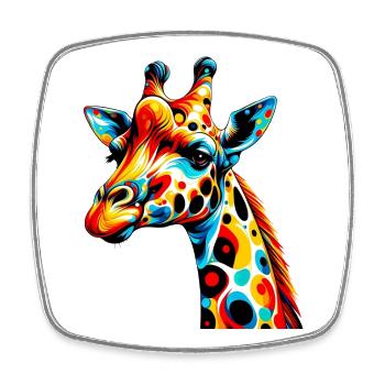 Giraffe - Viereckiger Kühlschrankmagnet - Weiß - Vorne