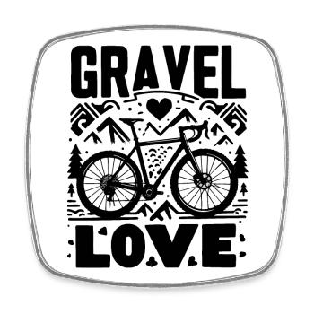 Gravel Love - Gravel Bike - Square fridge magnet - white - Front