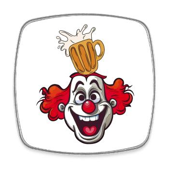 Clown mit Bierglas Splash Karnevalkostüm - Viereckiger Kühlschrankmagnet - Weiß - Vorne