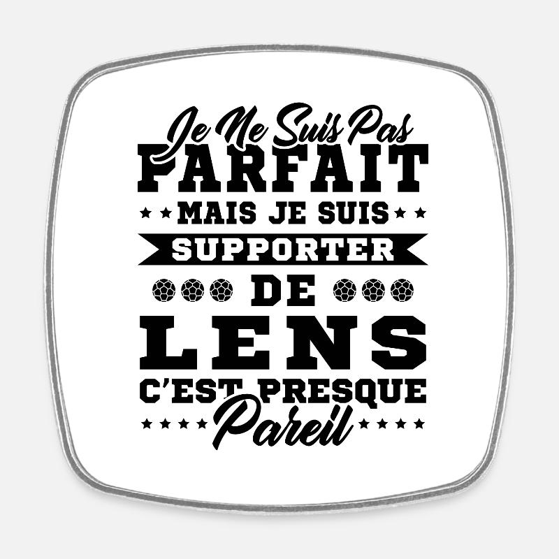 Idée Cadeau Pour Supporter Lensois - Magnet carré - blanc