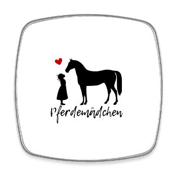 Pferdemädchen - Viereckiger Kühlschrankmagnet - Weiß - Vorne