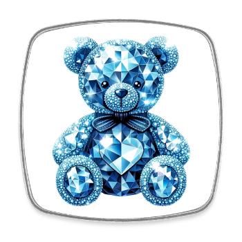 Crystal Bear Diamond Diamonds - Square fridge magnet - white - Front