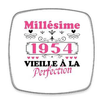 Femme Millésime 1954 Cadeau Anniversaire Humour - Magnet carré - blanc - Devant