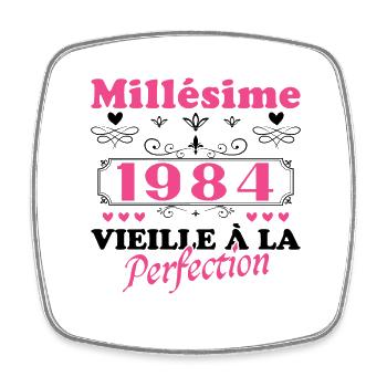 Millésime 1984 Cadeau Anniversaire Humour Femme - Magnet carré - blanc - Devant