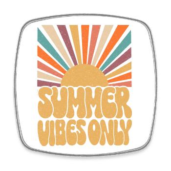 Nur Sommer-Vibes - Viereckiger Kühlschrankmagnet - Weiß - Vorne