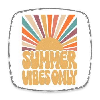 Nur Sommer-Vibes - Viereckiger Kühlschrankmagnet - Weiß - Vorne
