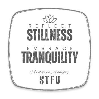Reflect Stillness Embrace Tranquility - Square fridge magnet - white - Front