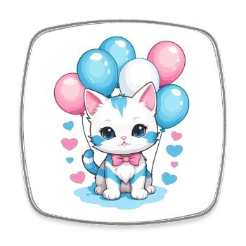 Cute Baby Cat - Square fridge magnet - white - Front