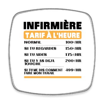 Krankenschwester Tarif Stundenweise Geschenkidee Humor - Viereckiger Kühlschrankmagnet - Weiß - Vorne
