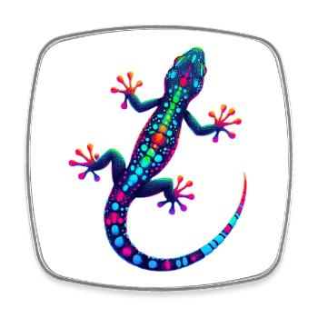 Gecko - Square fridge magnet - white - Front