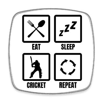 Cricket Routine - Magnet carré - blanc - Devant