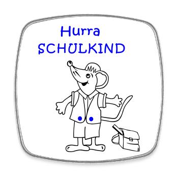 Hurra Schulkind Einschulung - Viereckiger Kühlschrankmagnet - Weiß - Vorne