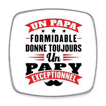 Toller Papa gibt Opa immer Außergewöhnliches - Viereckiger Kühlschrankmagnet - Weiß - Vorne