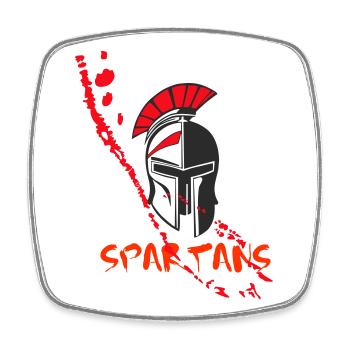 Helm Sparta und Blut 6 - Viereckiger Kühlschrankmagnet - Weiß - Vorne