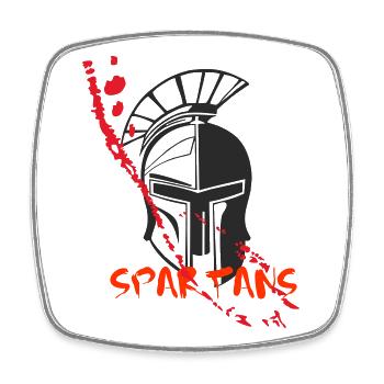 Helmet Sparta and Blood 7 - Square fridge magnet - white - Front