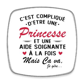 Princess and Caregiver - Square fridge magnet - white - Front