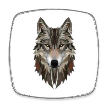 Majestic Polygon Wolf Portrait - Square fridge magnet - white - Front
