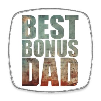 Best Bonus Dad - Viereckiger Kühlschrankmagnet - Weiß - Vorne