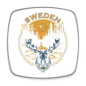 Sweden - Moose - Nature - Viereckiger Kühlschrankmagnet - Weiß - Vorne