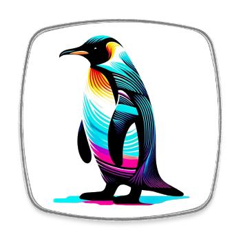 Pingouin - Magnet carré - blanc - Devant