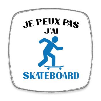 Ich kann nicht Skateboard fahren - Viereckiger Kühlschrankmagnet - Weiß - Vorne