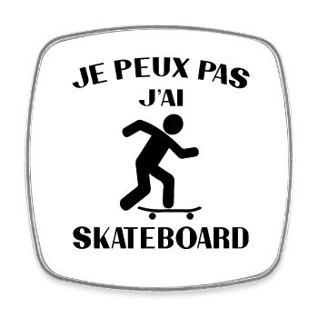 Ich kann nicht skaten Humor Geschenk - Viereckiger Kühlschrankmagnet - Weiß - Vorne