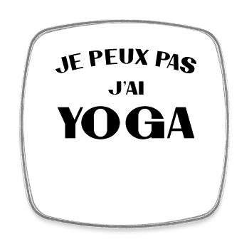 Je peux pas j ai Yoga - Magnet carré - blanc - Devant