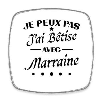 I can't I stupid with godmother - Square fridge magnet - white - Front