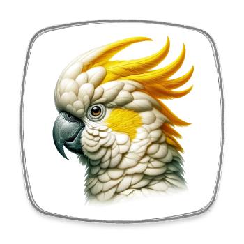 Cockatoo Parrot - Square fridge magnet - white - Front