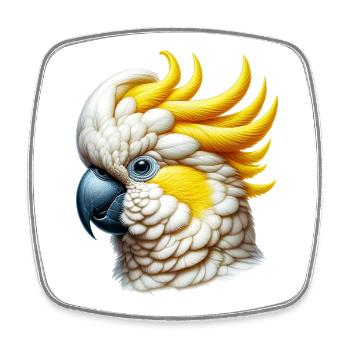 Cockatoo Parrot - Square fridge magnet - white - Front
