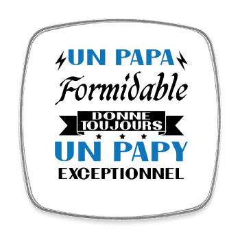 Toller Papa gibt immer außergewöhnlichen Opa - Viereckiger Kühlschrankmagnet - Weiß - Vorne