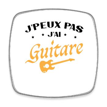 Ich kann nicht Gitarre spielen - Viereckiger Kühlschrankmagnet - Weiß - Vorne