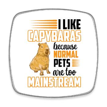 Ich mag Capybara Südamerika Wasserschwein - Viereckiger Kühlschrankmagnet - Weiß - Vorne