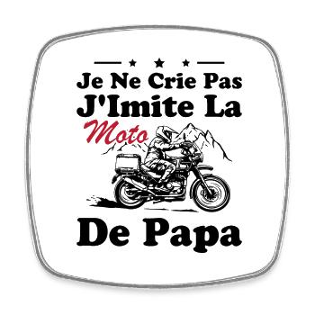 Ich schreie nicht, ich imitiere Papas Motorradhumor - Viereckiger Kühlschrankmagnet - Weiß - Vorne