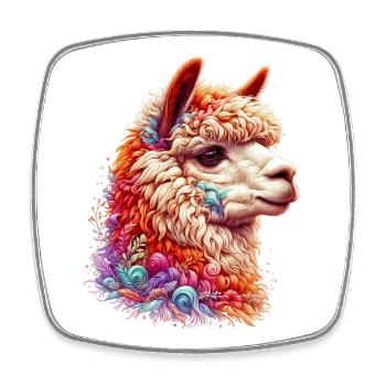 Alpaca - Square fridge magnet - white - Front