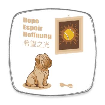 Dog and Tennis Ball Picture - Square fridge magnet - white - Front