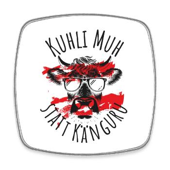 kuhli muh statt känguru mundart sprüche österreich - Viereckiger Kühlschrankmagnet - Weiß - Vorne