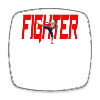 Cooles Fighter Design - MMA Fighter - Viereckiger Kühlschrankmagnet - Weiß - Vorne