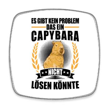 Capybara löst Probleme Südamerika Wasserschwein - Viereckiger Kühlschrankmagnet - Weiß - Vorne