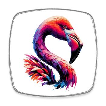 Flamingo - Square fridge magnet - white - Front