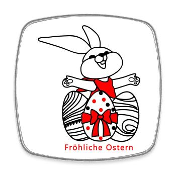 Happy Easter Easter Bunny - Square fridge magnet - white - Front