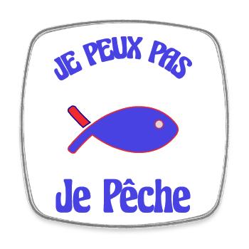 SARDINE. FISCH. APRILSCHERZ. ICH KANN NICHT - Viereckiger Kühlschrankmagnet - Weiß - Vorne
