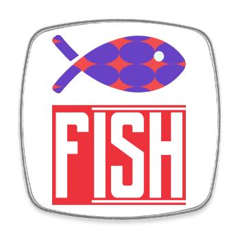 FISH. HUMOUR. POISSON. SARDINE. POISSON D'AVRIL - Magnet carré - blanc - Devant