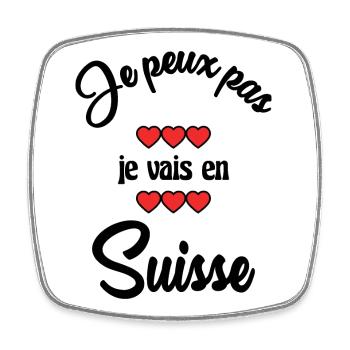 SUISSE. JE PEUX PAS - Magnet carré - blanc - Devant