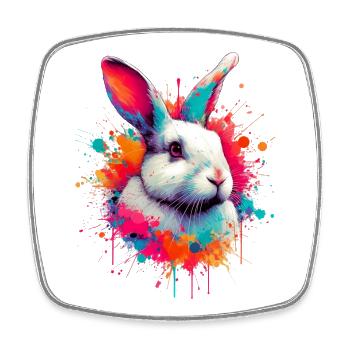 Rabbit - Square fridge magnet - white - Front