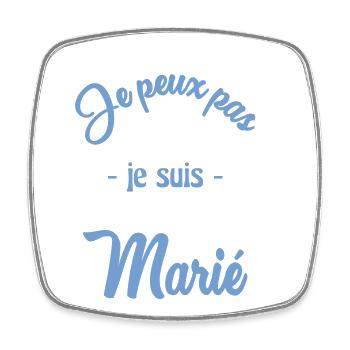 MARIE. FUTUR MARIE. EVJF. TEAM MARIE - Magnet carré - blanc - Devant