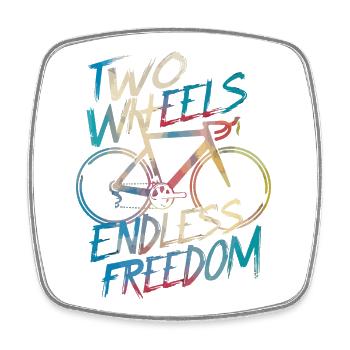 Unendliche Freiheit Fahrraddesign - Viereckiger Kühlschrankmagnet - Weiß - Vorne