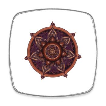 Symbolischer Kompass – Ornament Illustration - Viereckiger Kühlschrankmagnet - Weiß - Vorne