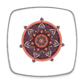 Innerer Kompass – Ruhige Symbolkunst - Viereckiger Kühlschrankmagnet - Weiß - Vorne