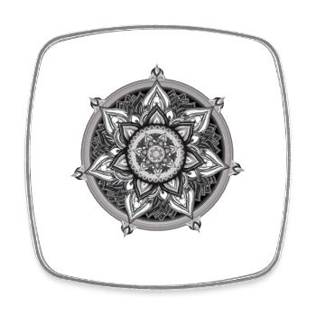 Innerer Kompass – Ruhige Symbolkunst - Viereckiger Kühlschrankmagnet - Weiß - Vorne